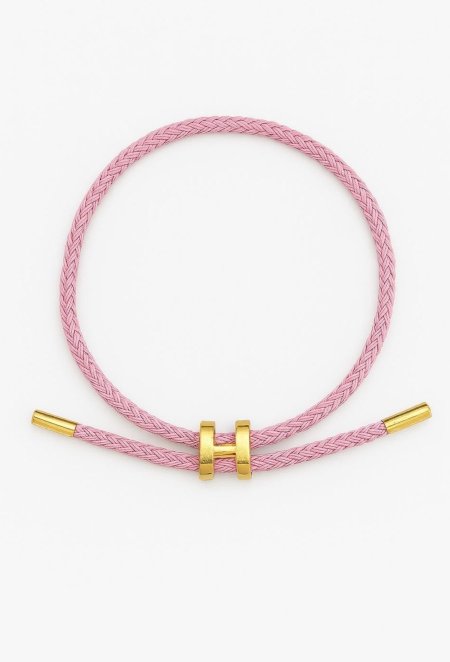 اسوارة هيرمز خيط لون زهري