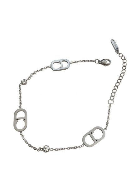 اسوارة ديور فضي بشعار CD مع زركون