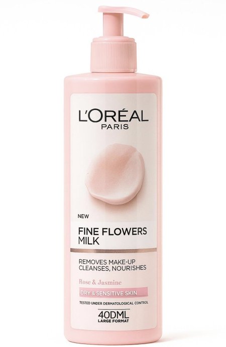 حليب الزهور الدقيقة لتنظيف البشرة وإزالة المكياج ( بالورد والياسمين)